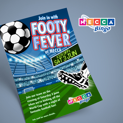 Mecca Bingo World Cup Campaign 'Footy Fever' Poster