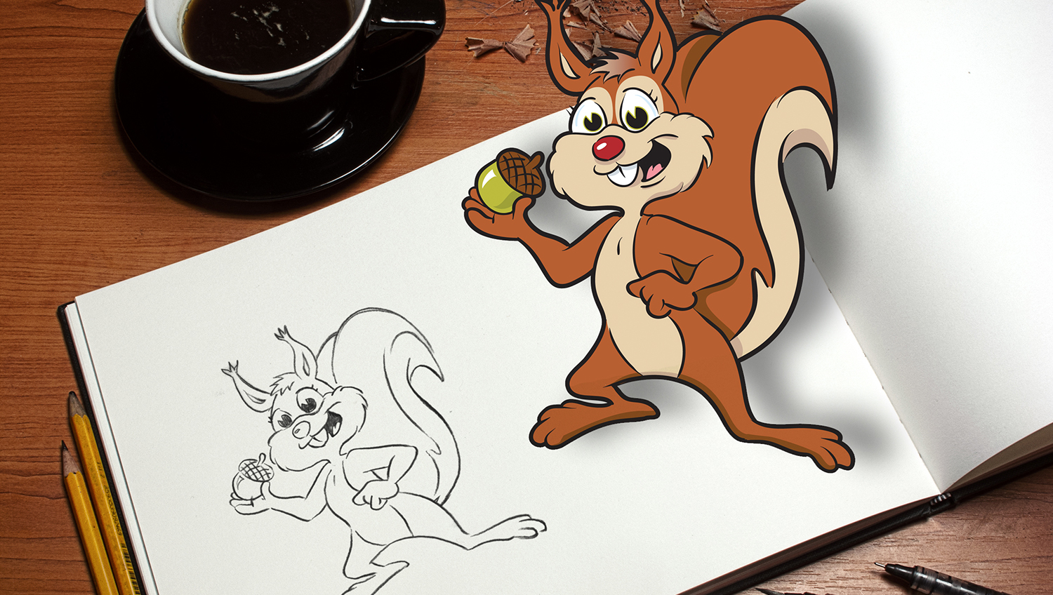 Squirrel character illustration Main Image