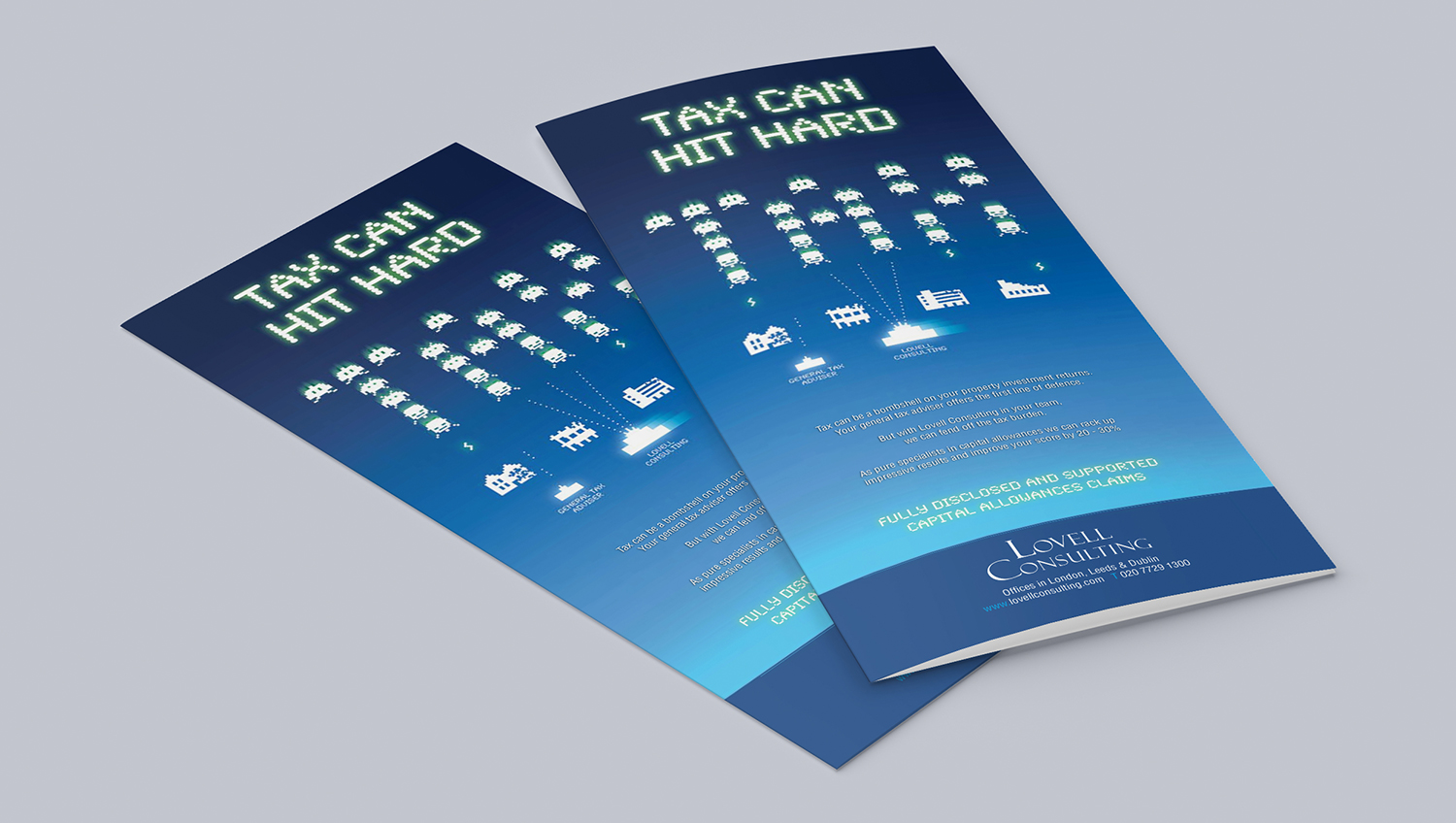 Lovell Consulting Space Invaders themed leaflet - Main image